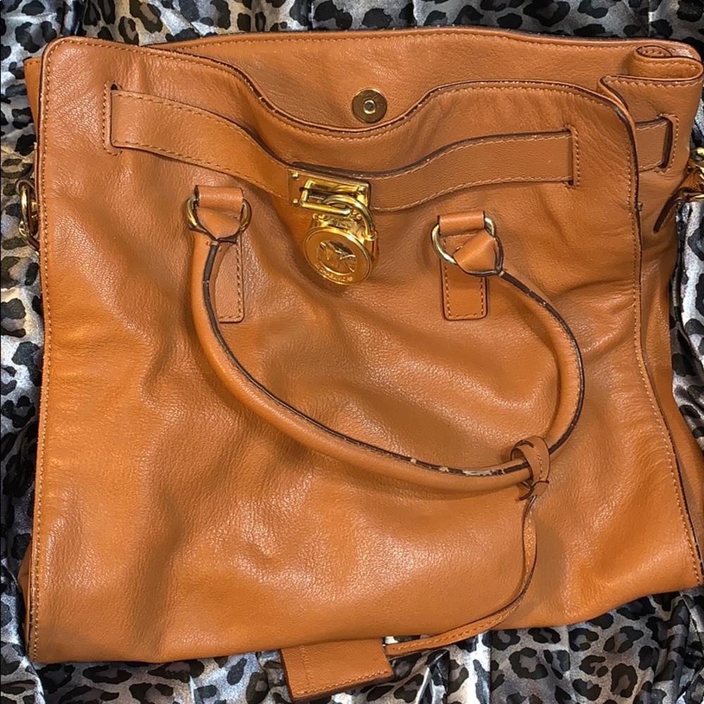 Michael Kors Tan Leather Large Hamilton Bag